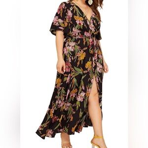 Tropical wrap dress